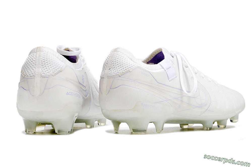 Nike Tiempo Legend 10 Elite FG Low-Tops Football Boots - White/Purple 6