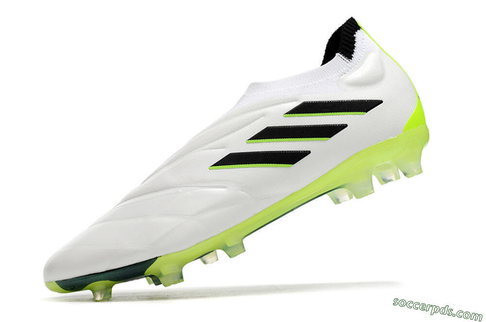 Adidas Copa Pure+ FG Low-Tops Football Boots - White/Black/Green 5