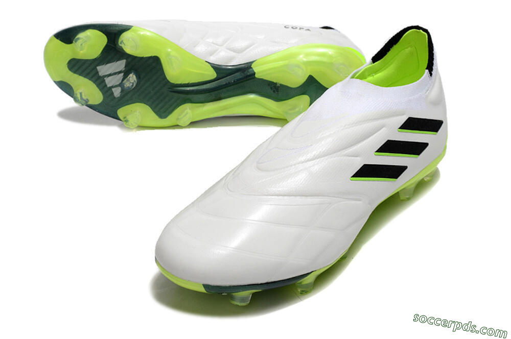 Adidas Copa Pure+ FG Low-Tops Football Boots - White/Black/Green 3