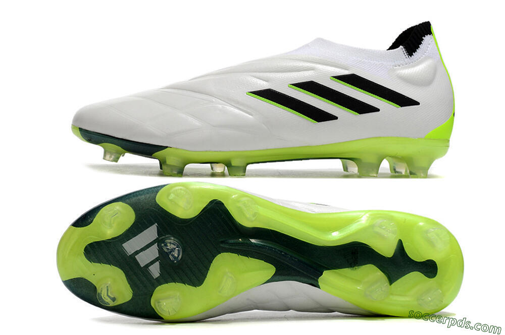 Adidas Copa Pure+ FG Low-Tops Football Boots - White/Black/Green 0