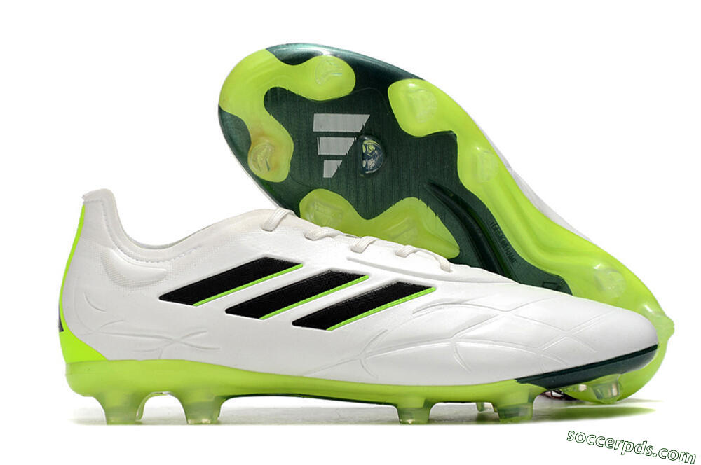Adidas Copa Pure.1 FG Low-Tops Football Boots - White/Black/Green 1