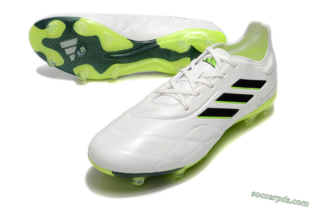 Adidas Copa Pure.1 FG Low-Tops Football Boots - White/Black/Green 3