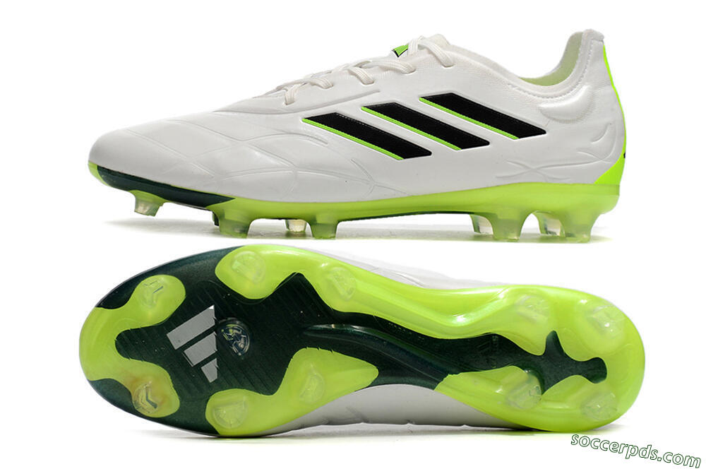 Adidas Copa Pure.1 FG Low-Tops Football Boots - White/Black/Green 0