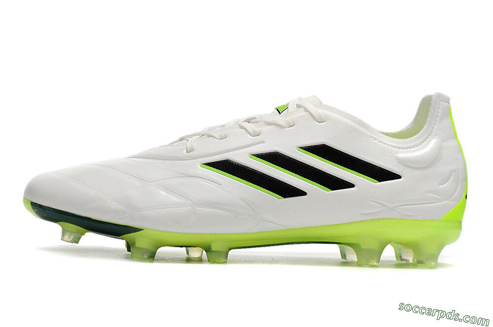 Adidas Copa Pure.1 FG Low-Tops Football Boots - White/Black/Green 2