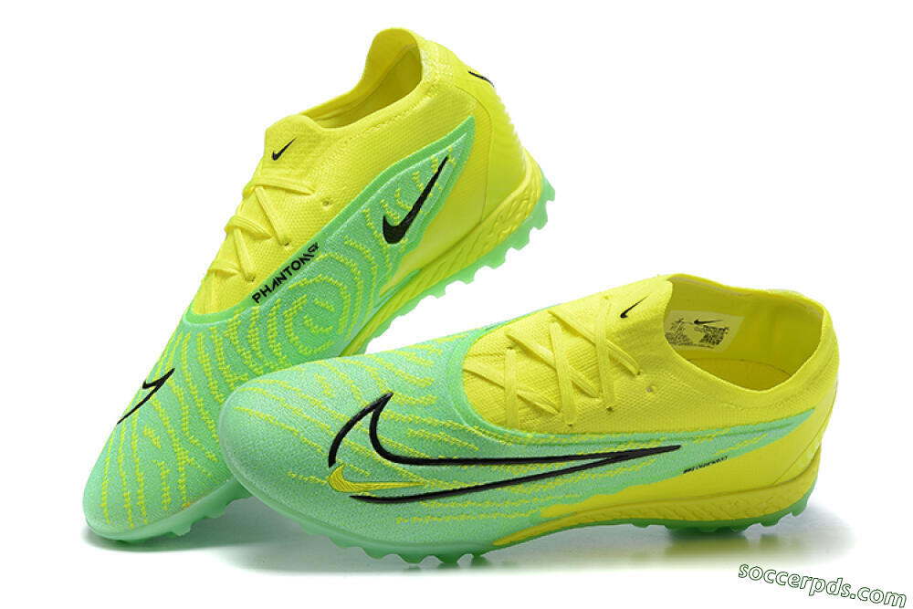 Nike Phantom GX Elite TF Low-Tops Football Shoes - Green/Black/Yellow 5