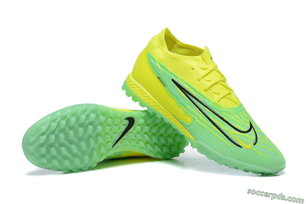 Nike Phantom GX Elite TF Low-Tops Football Shoes - Green/Black/Yellow 4
