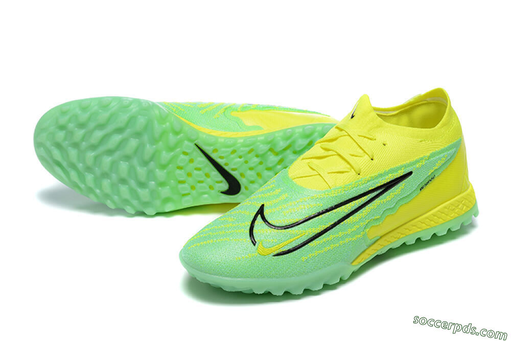 Nike Phantom GX Elite TF Low-Tops Football Shoes - Green/Black/Yellow 3