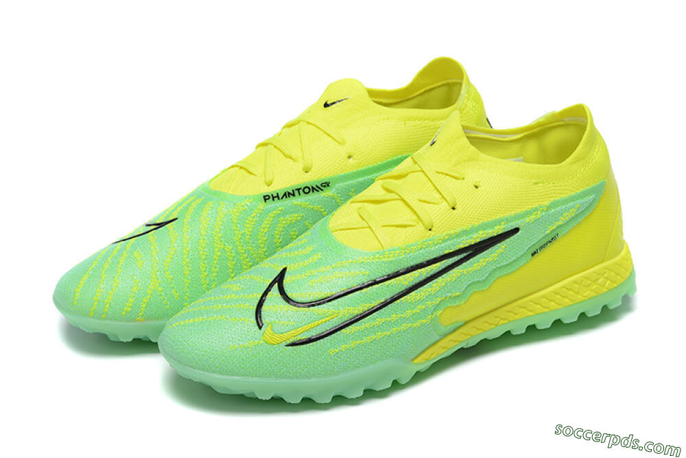 Nike Phantom GX Elite TF Low-Tops Football Shoes - Green/Black/Yellow 9