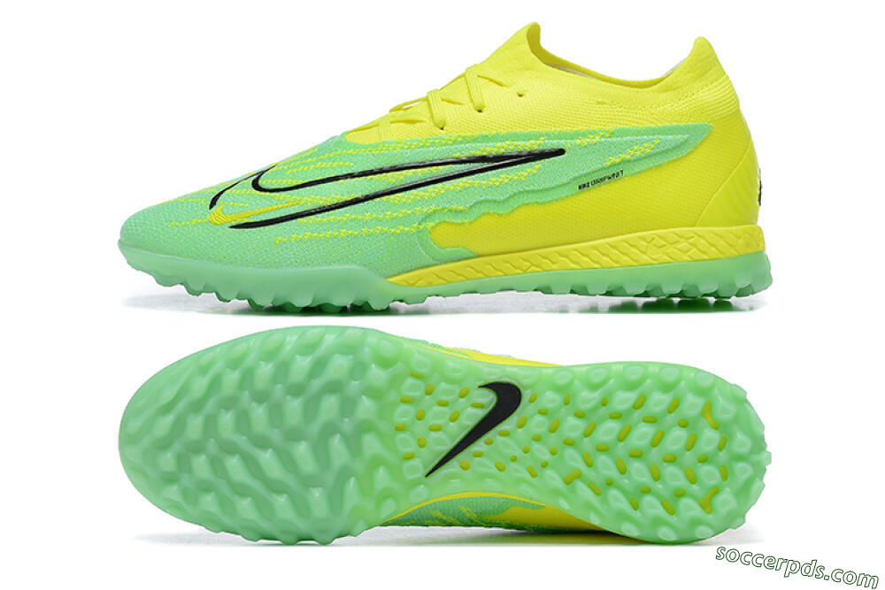 Nike Phantom GX Elite TF Low-Tops Football Shoes - Green/Black/Yellow 0