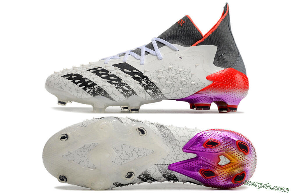 Adidas Predator Freak.1 FG High-Tops Football Boots - White/Grey/Red 0