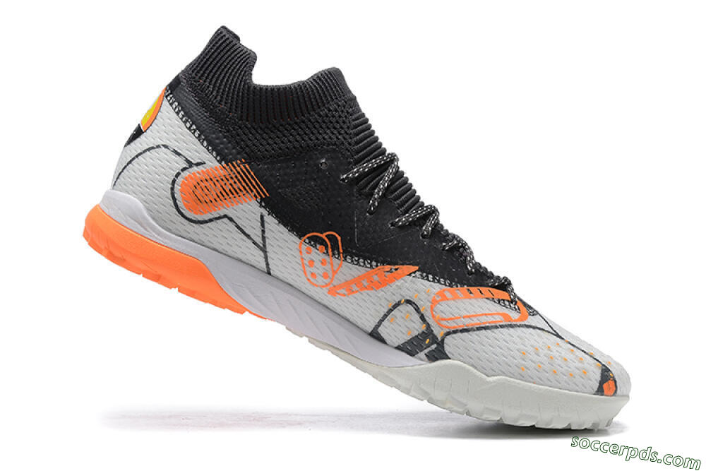 Puma Ultra Ultimate TF Low-Tops Football Shoes - White/Grey/Orange 6