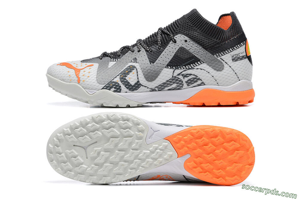 Puma Ultra Ultimate TF Low-Tops Football Shoes - White/Grey/Orange 0