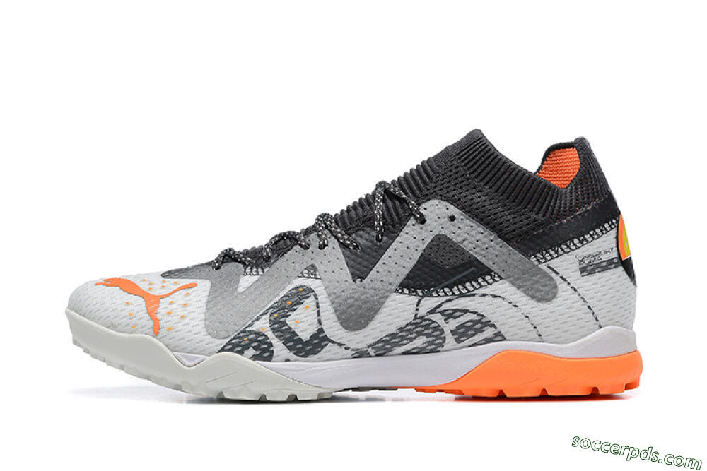 Puma Ultra Ultimate TF Low-Tops Football Shoes - White/Grey/Orange 2