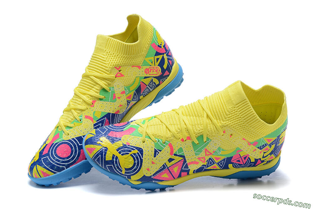 Puma Ultra Ultimate TF Low-Tops Football Shoes - Yellow/Rainbow 5