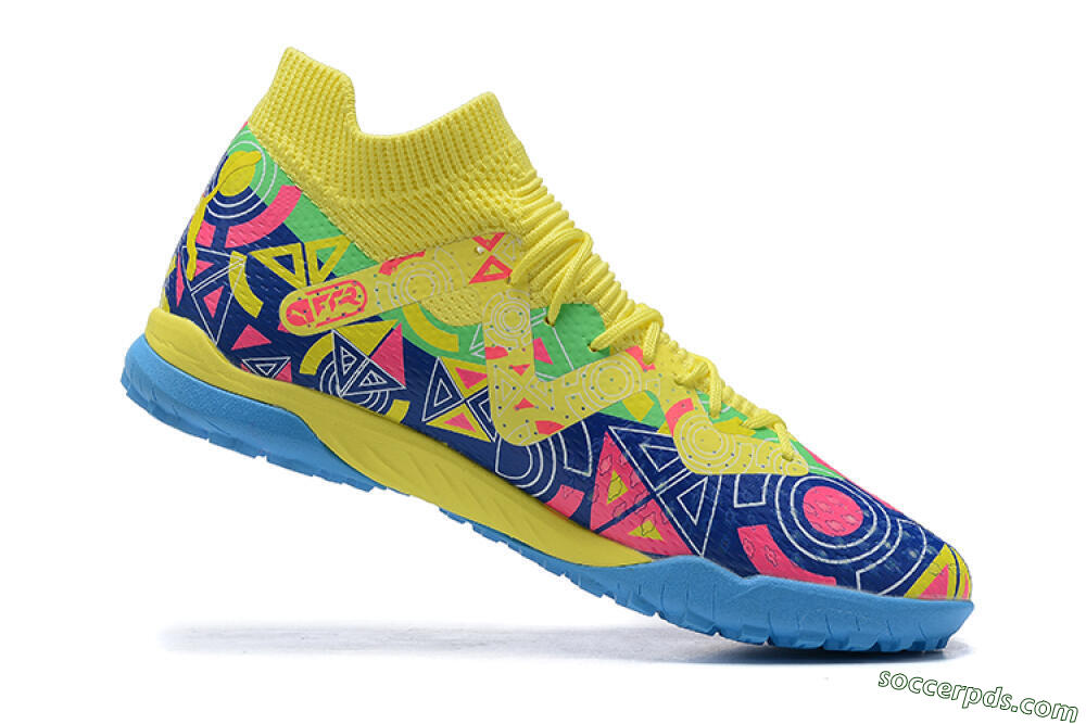 Puma Ultra Ultimate TF Low-Tops Football Shoes - Yellow/Rainbow 6