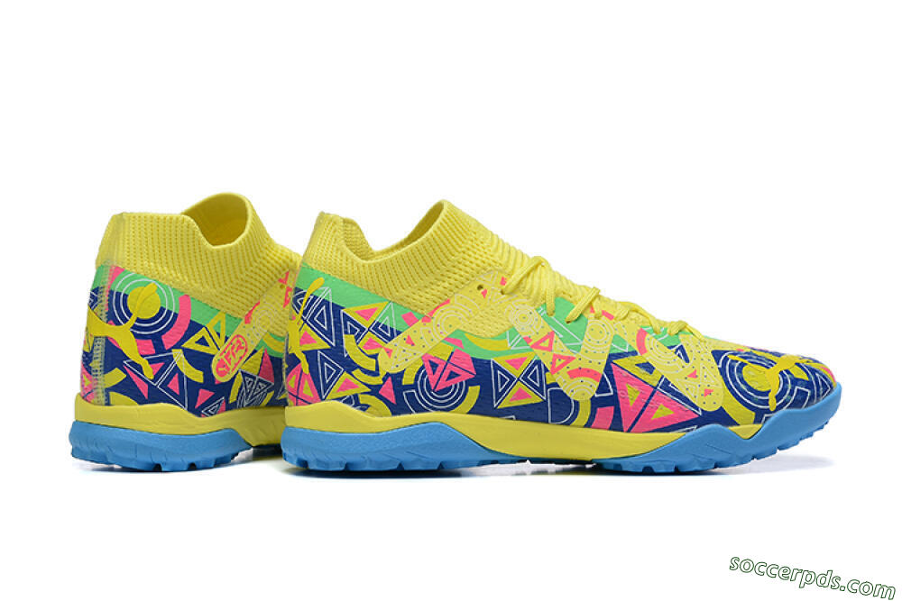 Puma Ultra Ultimate TF Low-Tops Football Shoes - Yellow/Rainbow 8