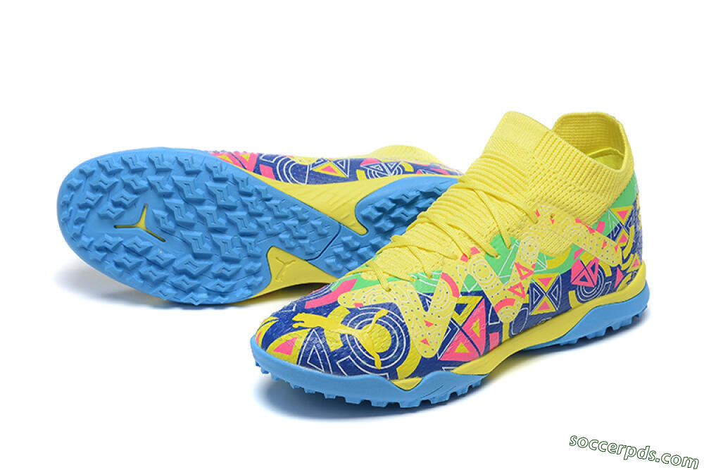 Puma Ultra Ultimate TF Low-Tops Football Shoes - Yellow/Rainbow 3