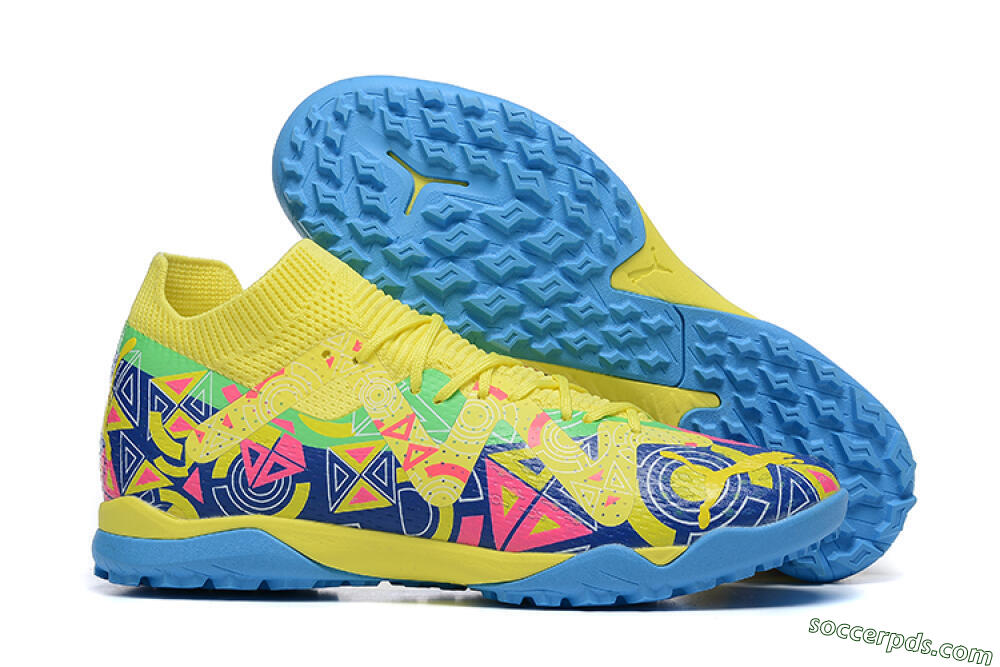 Puma Ultra Ultimate TF Low-Tops Football Shoes - Yellow/Rainbow 1