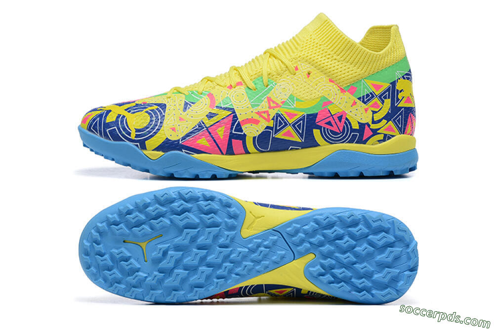 Puma Ultra Ultimate TF Low-Tops Football Shoes - Yellow/Rainbow 0