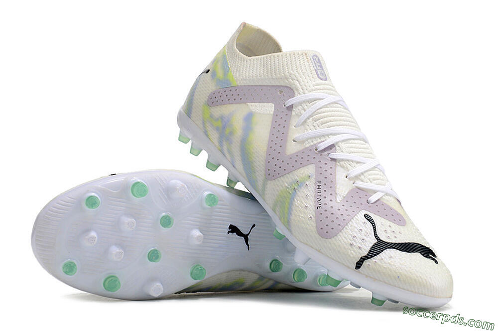 Puma Future Ultimate MG Low-Tops Football Boots - White/Blue/Green 3