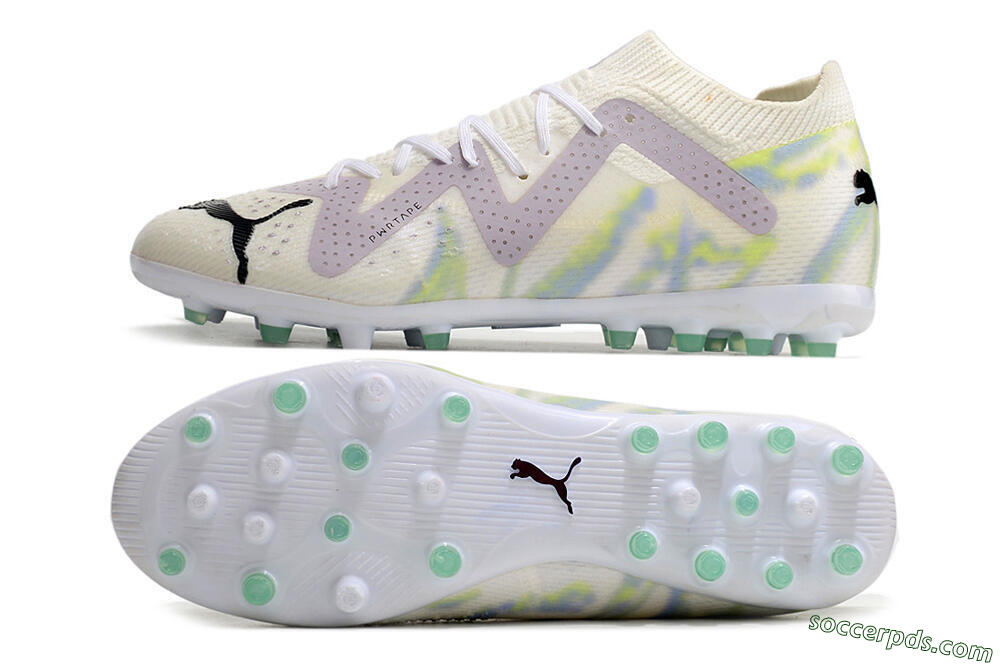Puma Future Ultimate MG Low-Tops Football Boots - White/Blue/Green 0