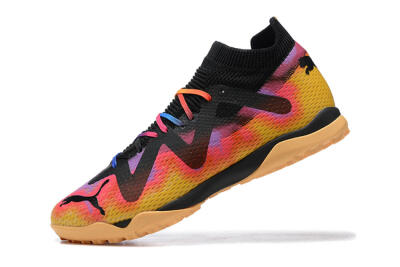 Puma Ultra Ultimate TF Low-Tops Football Shoes - Black/Yellow/Pink/Purple