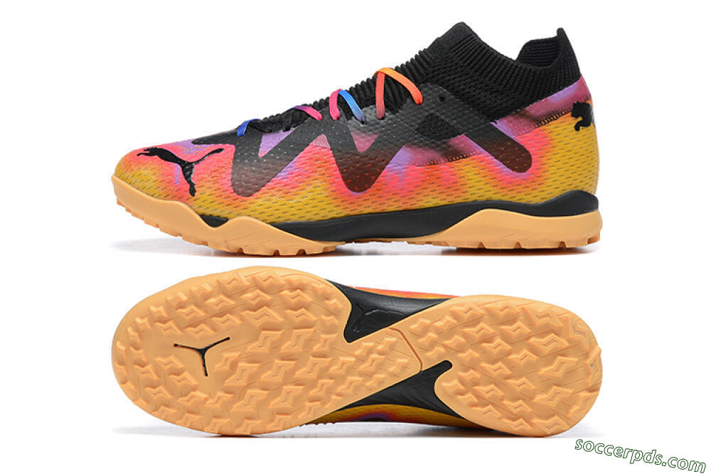 Puma Ultra Ultimate TF Low-Tops Football Shoes - Black/Yellow/Pink/Purple 0