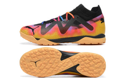 Puma Ultra Ultimate TF Low-Tops Football Shoes - Black/Yellow/Pink/Purple