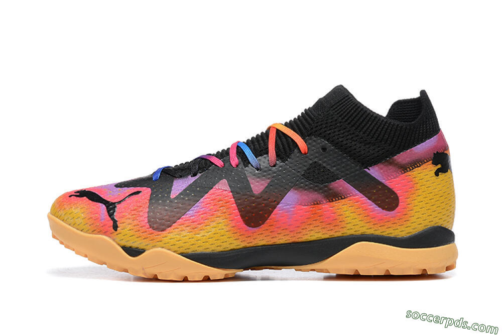 Puma Ultra Ultimate TF Low-Tops Football Shoes - Black/Yellow/Pink/Purple 2