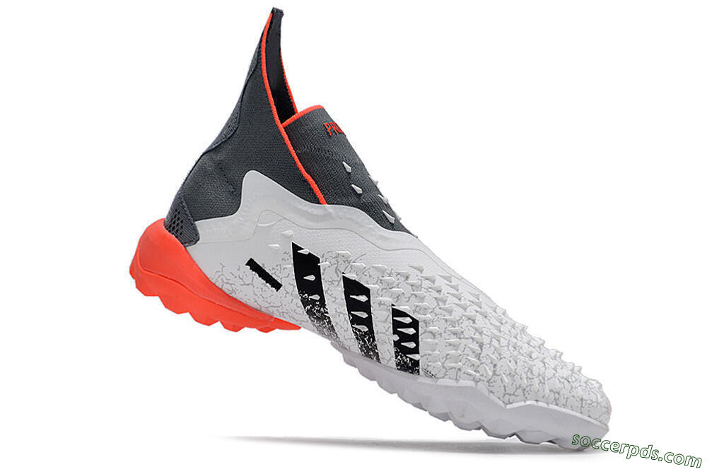 Adidas Predator Freak+ TF High-Tops Football Shoes - White/Grey/Red 4