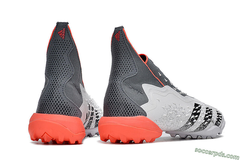Adidas Predator Freak+ TF High-Tops Football Shoes - White/Grey/Red 6