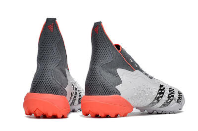 Adidas Predator Freak+ TF High-Tops Football Shoes - White/Grey/Red