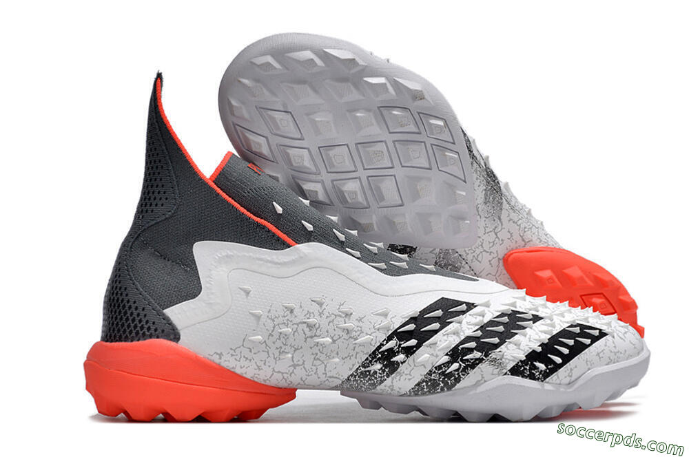 Adidas Predator Freak+ TF High-Tops Football Shoes - White/Grey/Red 1