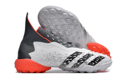 Adidas Predator Freak+ TF High-Tops Football Shoes - White/Grey/Red