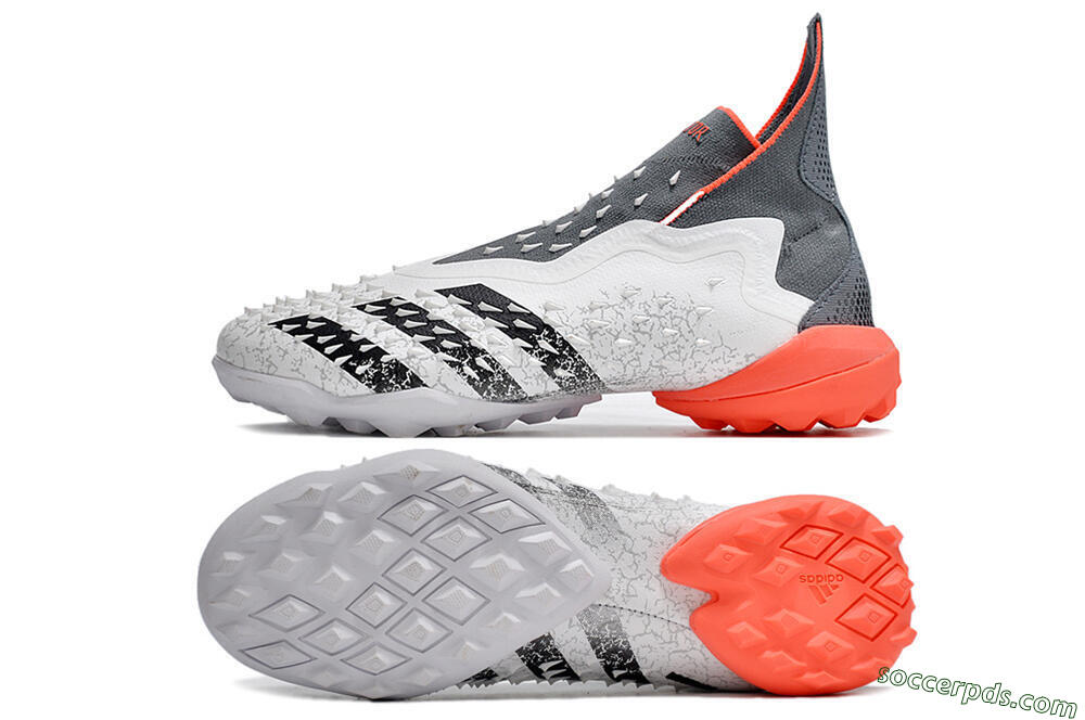 Adidas Predator Freak+ TF High-Tops Football Shoes - White/Grey/Red 0
