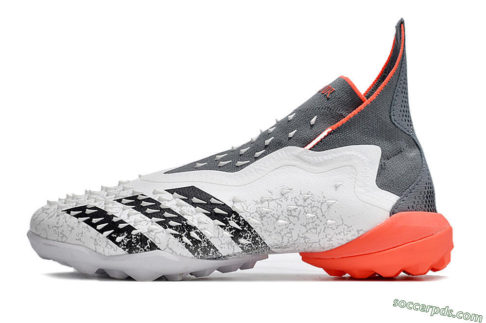 Adidas Predator Freak+ TF High-Tops Football Shoes - White/Grey/Red 2