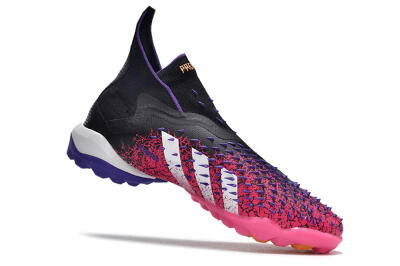 Adidas Predator Freak+ TF High-Tops Football Shoes - Black/Purple/Pink