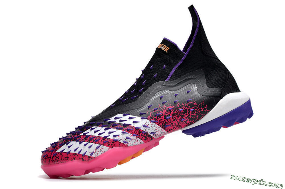 Adidas Predator Freak+ TF High-Tops Football Shoes - Black/Purple/Pink 5
