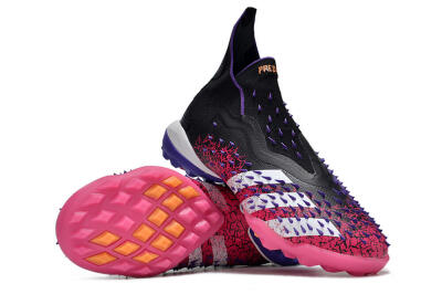 Adidas Predator Freak+ TF High-Tops Football Shoes - Black/Purple/Pink