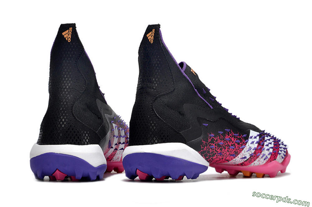 Adidas Predator Freak+ TF High-Tops Football Shoes - Black/Purple/Pink 6