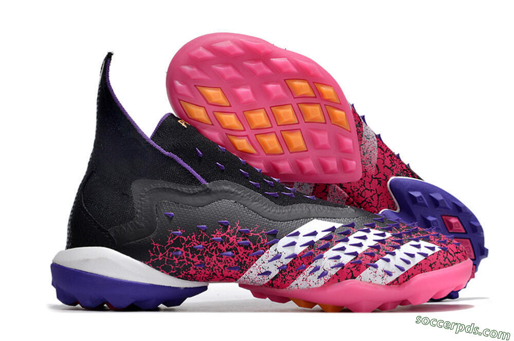 Adidas Predator Freak+ TF High-Tops Football Shoes - Black/Purple/Pink 1
