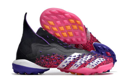 Adidas Predator Freak+ TF High-Tops Football Shoes - Black/Purple/Pink