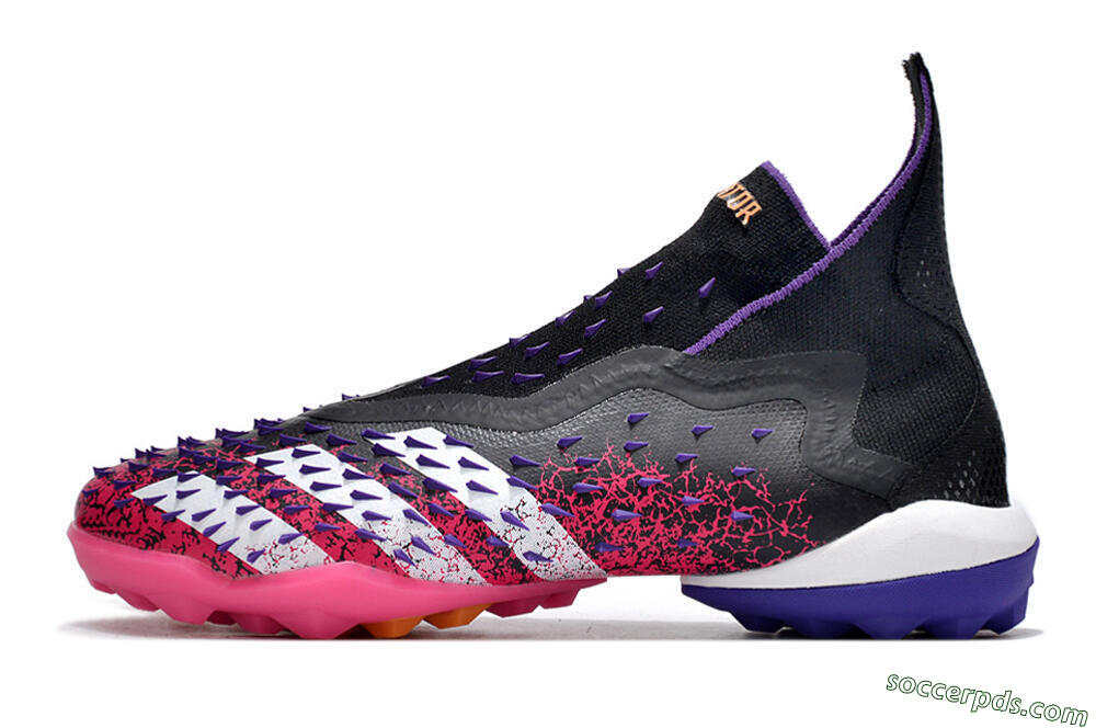 Adidas Predator Freak+ TF High-Tops Football Shoes - Black/Purple/Pink 2