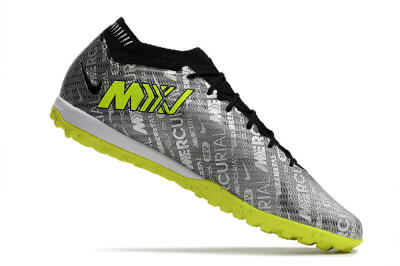 Nike Air Zoom Mercurial Vapor 15 Elite TF Low-Tops Football Shoes - Silver/Green/Black