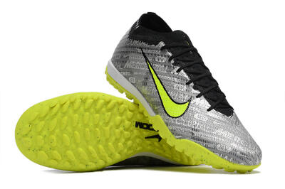 Nike Air Zoom Mercurial Vapor 15 Elite TF Low-Tops Football Shoes - Silver/Green/Black