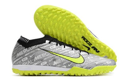 Nike Air Zoom Mercurial Vapor 15 Elite TF Low-Tops Football Shoes - Silver/Green/Black