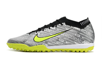 Nike Air Zoom Mercurial Vapor 15 Elite TF Low-Tops Football Shoes - Silver/Green/Black