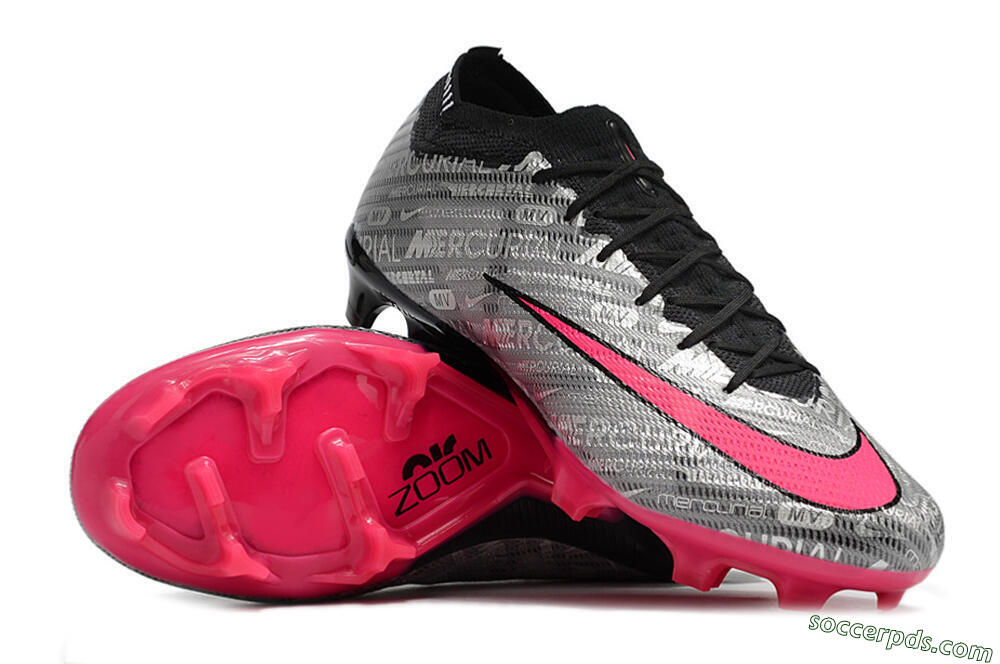 Nike Air Zoom Mercurial Vapor 15 Elite FG Low-Tops Football Boots - Silver/Pink/Black 4