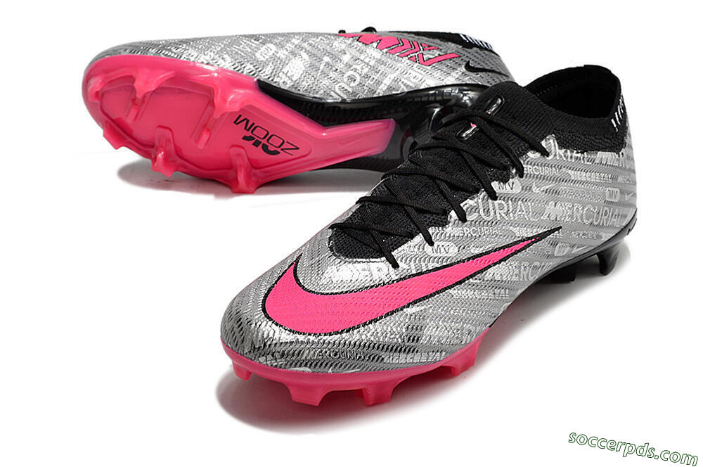 Nike Air Zoom Mercurial Vapor 15 Elite FG Low-Tops Football Boots - Silver/Pink/Black 3