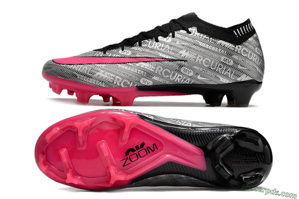Nike Air Zoom Mercurial Vapor 15 Elite FG Low-Tops Football Boots - Silver/Pink/Black 0